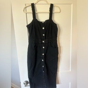 Jean mid length black dress!